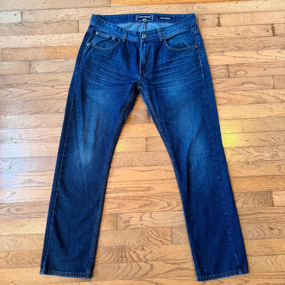 Michael Brandon Indigo Slim Straight Leg Jeans 34x30
